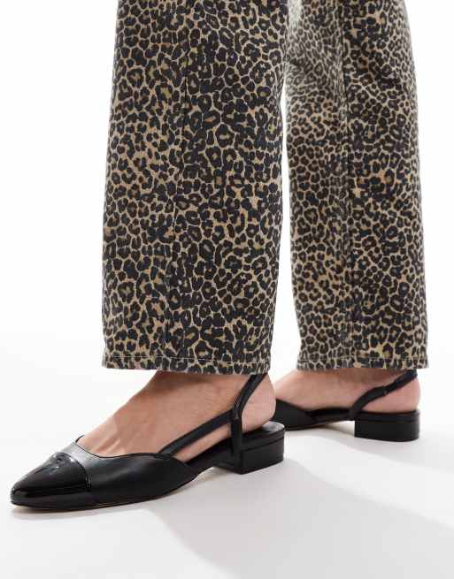 ALDO Clementinne slingback flats with toe cap in black, 4 of 4