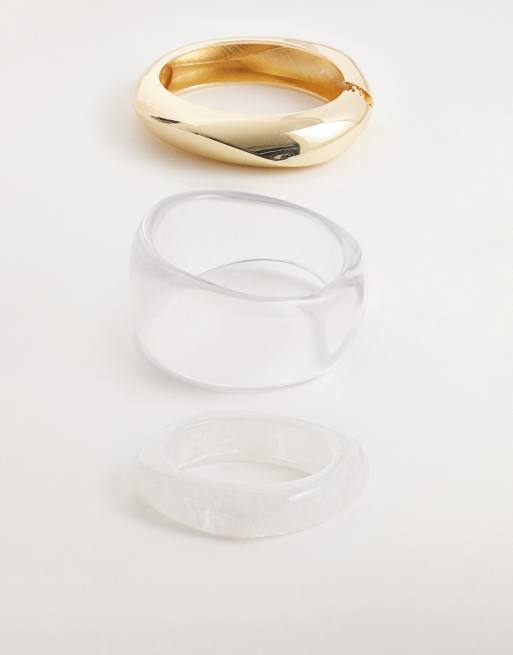 ALDO - Coastline - Bracciali rigido sovrapponibili trasparente, color osso e oro