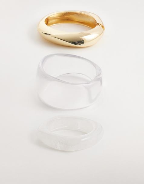 ALDO – Coastline – Genomskinligt, benvitt och guldfärgat, stelt armband - view 1