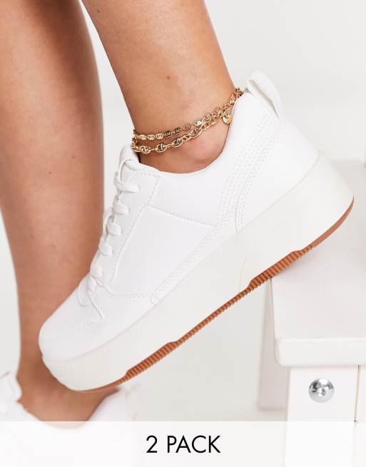 ALDO Coolbiniaa pack of 2 anklets in gold