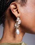 [ALDO] ALDO Corallia statement pearl and shell stud earrings in gold No Size GOLD