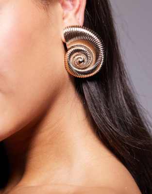 ALDO Coraluxe statement swirl earrings in gold