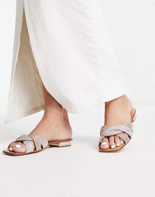 ALDO - Coredith - Sandali bassi intrecciati in misto bianco osso 