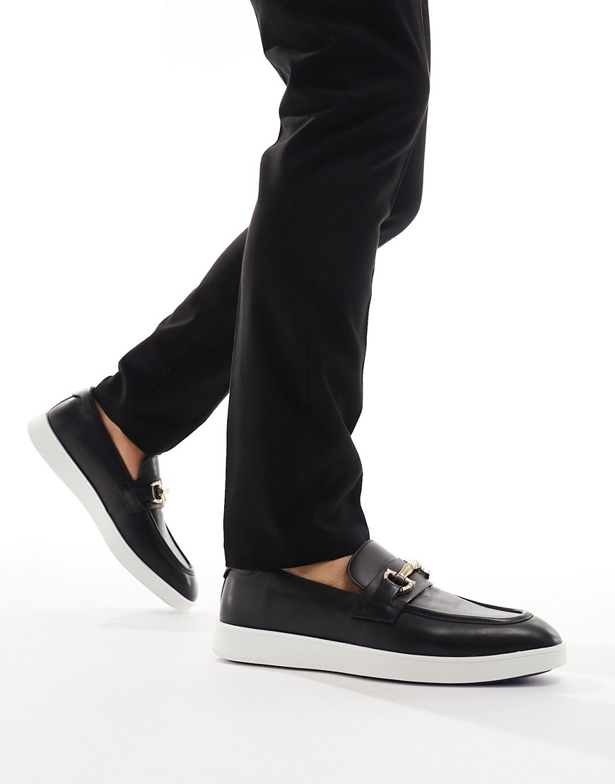 ALDO Courtside loafers with snaffle trim in black