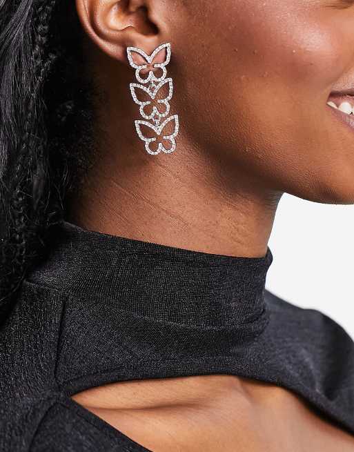 ALDO Craelle butterfly shape drop earrings in silver | ASOS