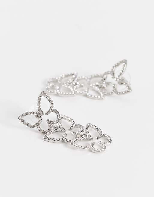 ALDO Craelle butterfly shape drop earrings in silver | ASOS