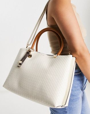 ALDO Criratha tote bag in white woven  | ASOS