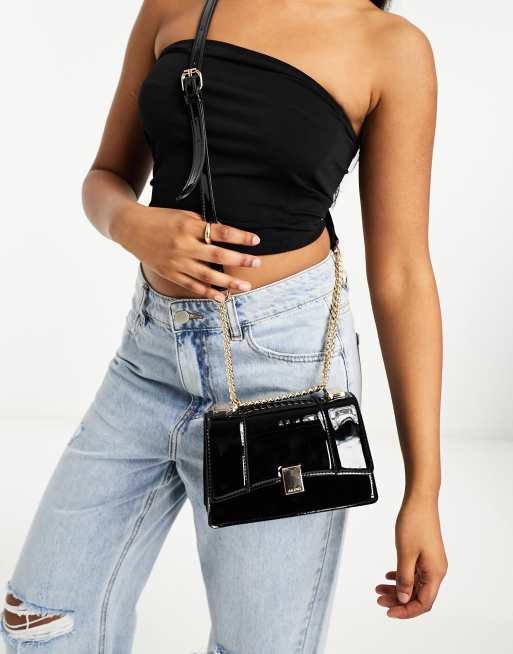ALDO - Crotorua - Crossbody tas met kettingband in zwart, 2 van 4