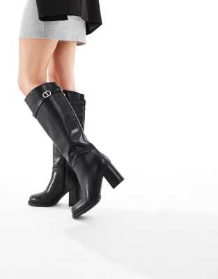 DESIGN - Charlotte - Stivali al ginocchio neri con tacco