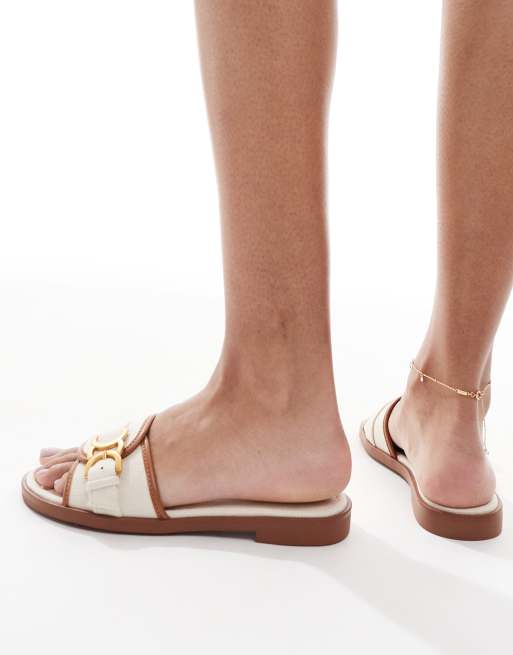 ALDO – Dallaedar – Białe płaskie sandały, 4 z 4