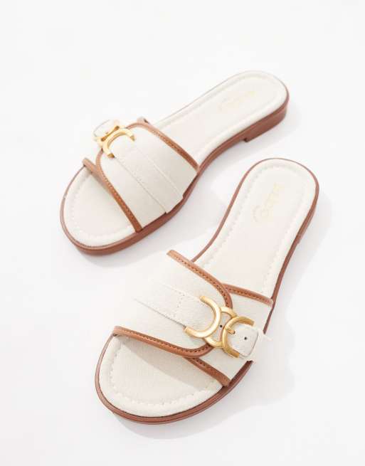 ALDO Dallaedar flat sandals in white natural, 3 of 4
