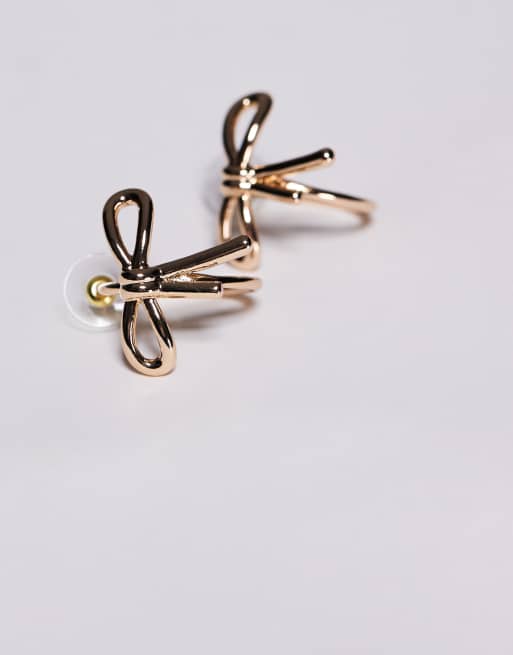 ALDO daniiella Bow hoop earrings in gold, 2 of 3