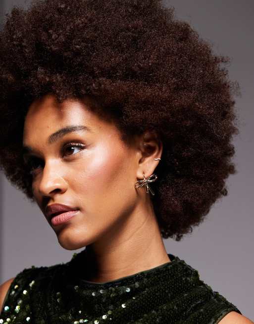 ALDO daniiella Bow hoop earrings in gold, 3 of 3