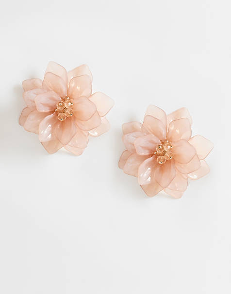 ALDO daphney statement acrylic flower earrings in pink - view 1