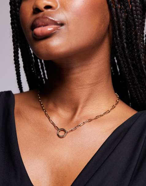 ALDO daphneyy chain necklace with circle charm in gold plated - view 1