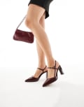 [ALDO] ALDO Darabriver Bordon sling back court shoes in oxblood leather-Red 36 Bordo