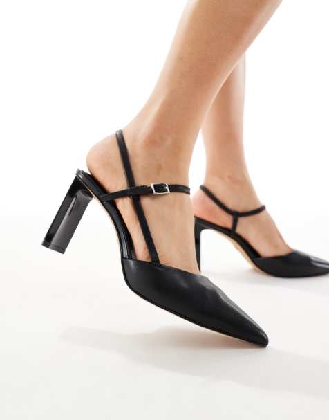 ALDO – Darabriver – Pumps aus schwarzem Leder mit Fersenriemchen - view 1