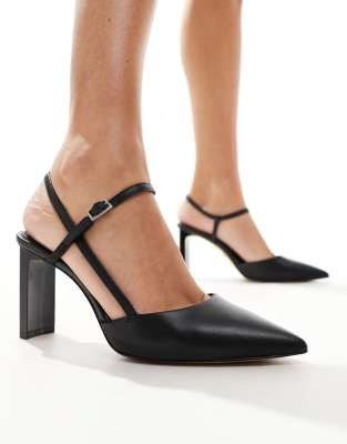 ALDO ALDO Darabriver slingback heeled shoes in black leather