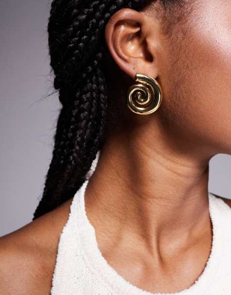 ALDO daralelia swirl statement earrings in gold - view 1