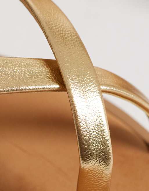 Aldo - Daressi - Platte teensandalen met enkelbandje in goud, 4 van 4
