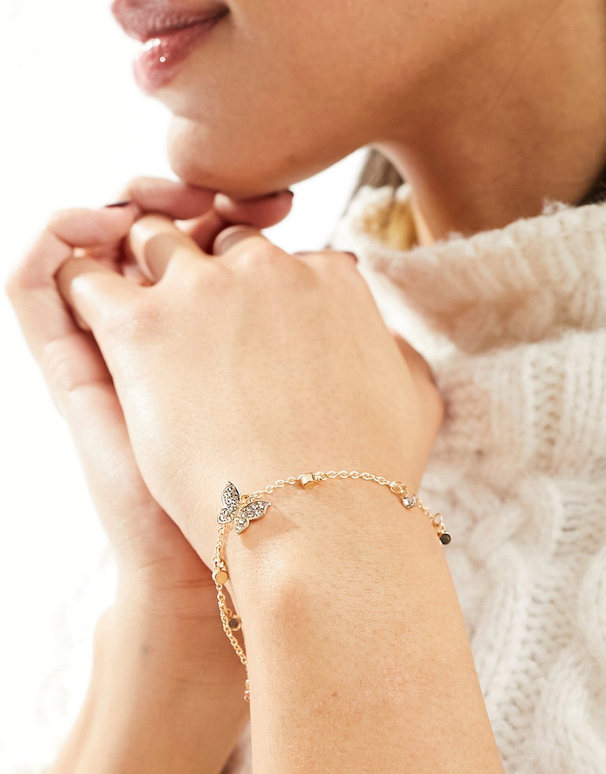 ALDO delicate butterfly shape charm bracelet in gold
