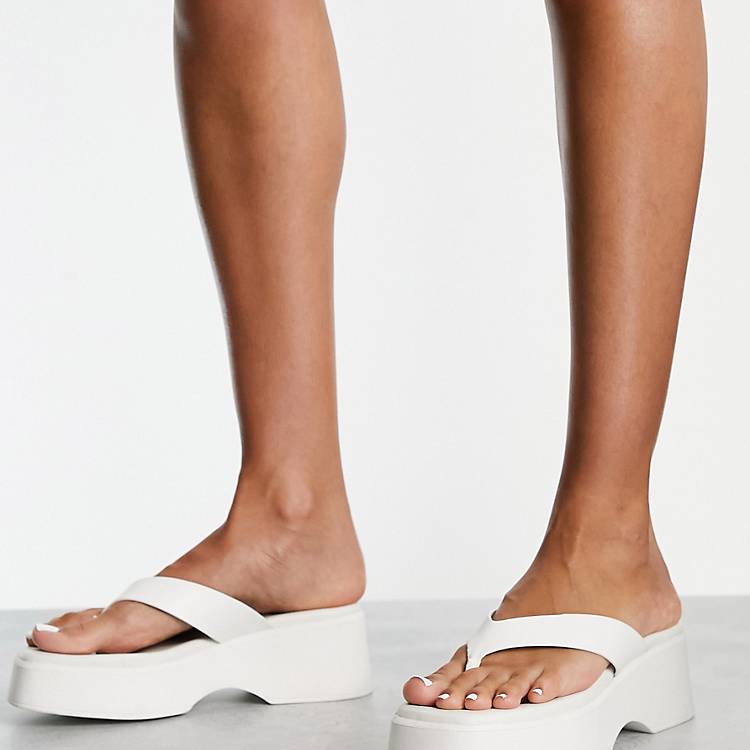 ALDO Delphy chunky flip flop sandals in off white