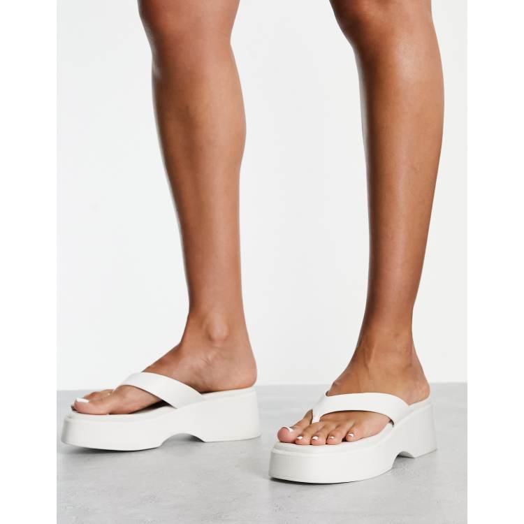 ALDO Delphy chunky flip flop sandals in off white