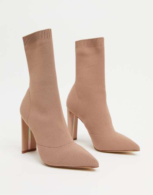 ALDO Deludith stretch sock boot in bone | ASOS