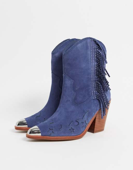 Blue store western booties