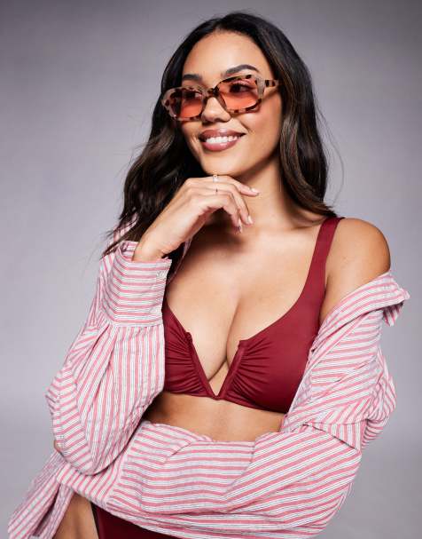ALDO Desni square sunglasses in tortoiseshell with pink lens - view 1