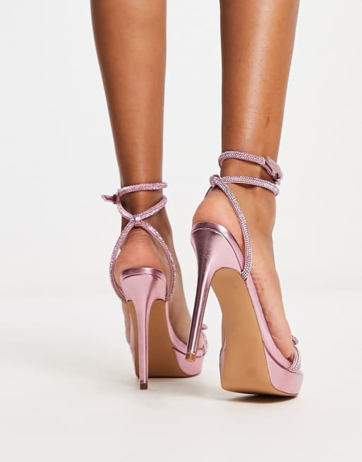 Shiny rose gold on sale heels