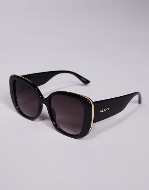 ALDO – Dorkay – Breite, eckige Sonnenbrille in Schwarz, 3 von 3