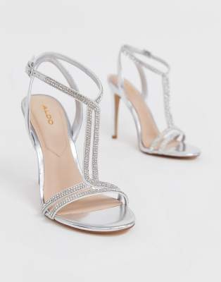 aldo silver sandal heels