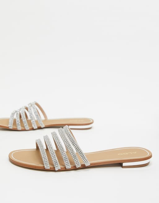 Aldo silver flat store sandals