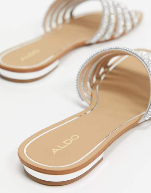 ALDO Droelian flat sandal in silver ASOS