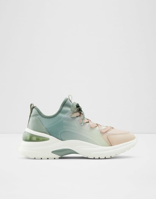 ALDO - Dwardonii - Sneakers met dikke zool in groen met kleurverloop 