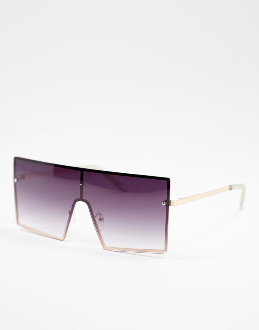 Aldo Dwawen Shield Sunglasses In Rose Gold-white