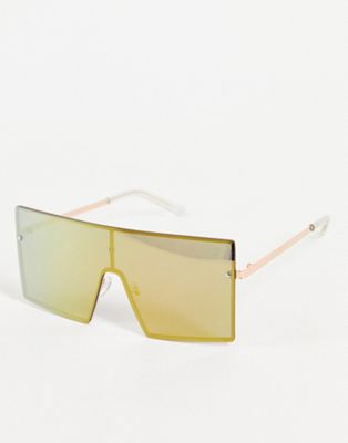 ALDO Dwawen shield sunglasses in rose gold