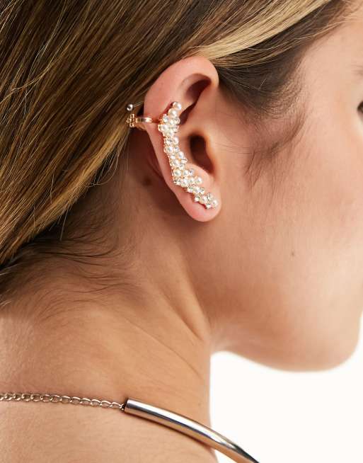 ALDO – Earcuffs in Goldoptik mit Perlen- und Glassteindetail, 3 von 4