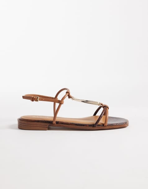 Aldo - Ebaeryn - Platte sandalen in bruin - view 1