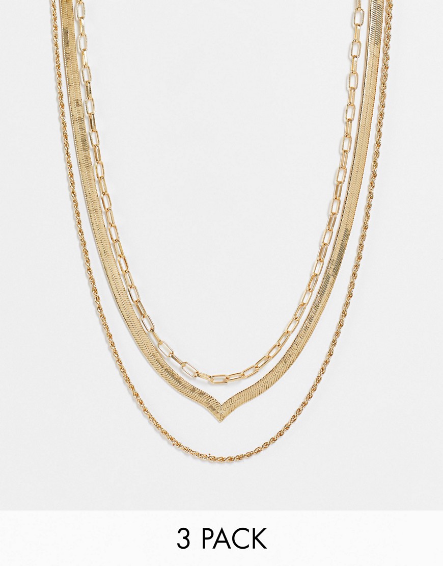 Aldo Ediagan Pack Of 3 Necklaces In Gold