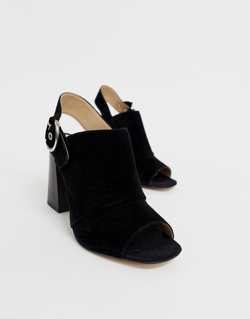 ALDO - Elalyan - Svarta läder sandaler med klack och spänne