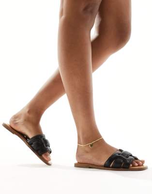  Elanaa padded flat sandals  leather