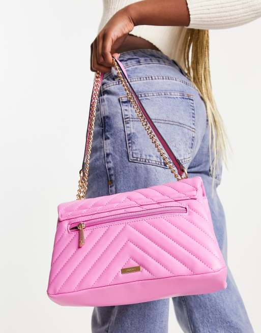 ALDO – Elberenna – Jaskraworóżowa pikowana torebka crossbody , 3 z 4