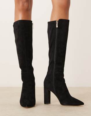Aldo Electro Block Heel Knee Boots In Black