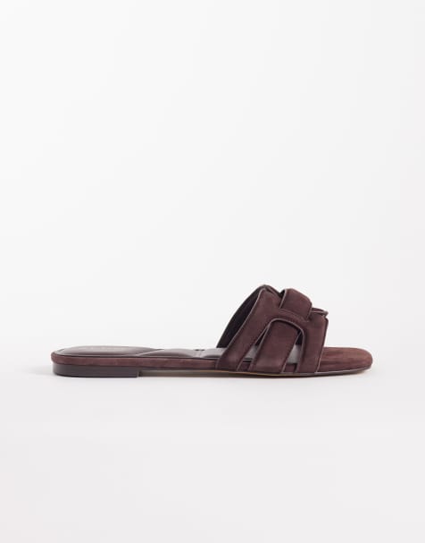 Aldo Elenaria flat sandals in dark brown - view 1
