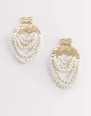ALDO elenie faux pearl chandelier earrings in gold ice