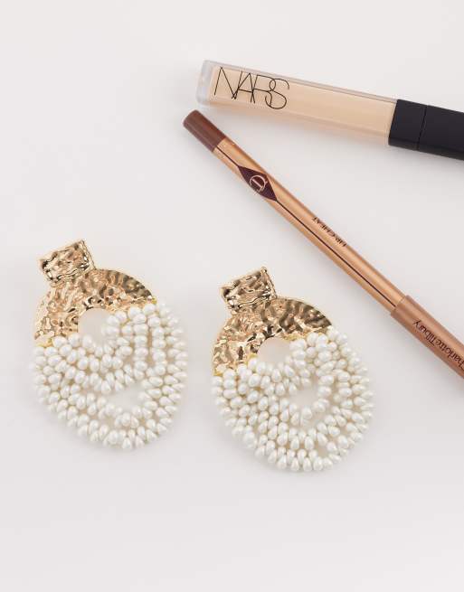 ALDO elenie faux pearl chandelier earrings in gold, 2 of 4