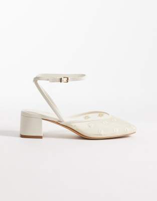 Eliaa - Schuhe in Weiß aus Spitze mit Blockabsatz und Knöchelriemen Weiß 41