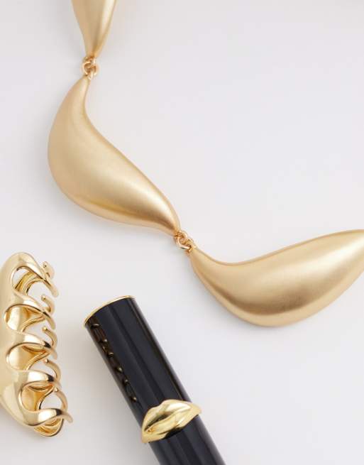 ALDO eloven statement wave necklace in gold, 2 of 4